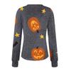 Women's Tops Halloween Printed Long Sleeve Shirt V Neck Casual Loose T-Shirt Autumn Clothing