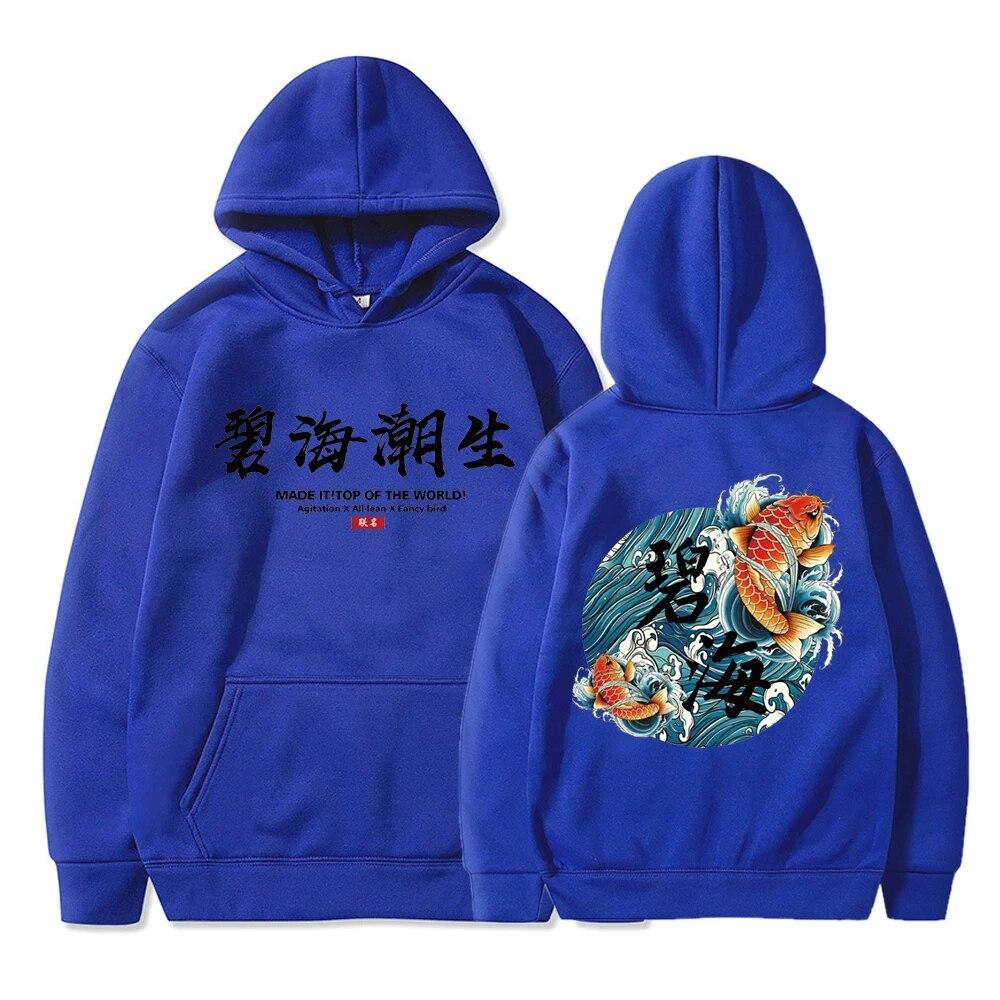 Осенние толстовки унисекс, японский пуловер с принтом в стиле укиё-э, толстовки, модная уличная одежда в стиле хип-хоп, толстовка унисекс с капюшоном y2k, унисекс