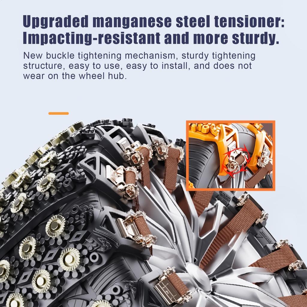 Цепи противоскольжения для грузовиков 8 штук Сверхпрочные Тяговые Зимние Цепи на Колеса Подходят для шин 6,5-9,65 дюймов Для внедорожника Грузовика Автодома Пикапа Минивэна