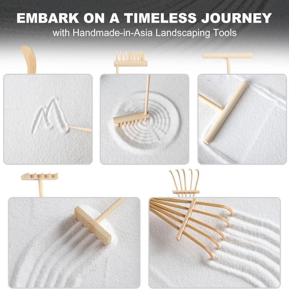 Офисный декор, лоток с песком, набор для терапии, домашняя медитация, мини-японский садовый набор с песком в стиле дзен