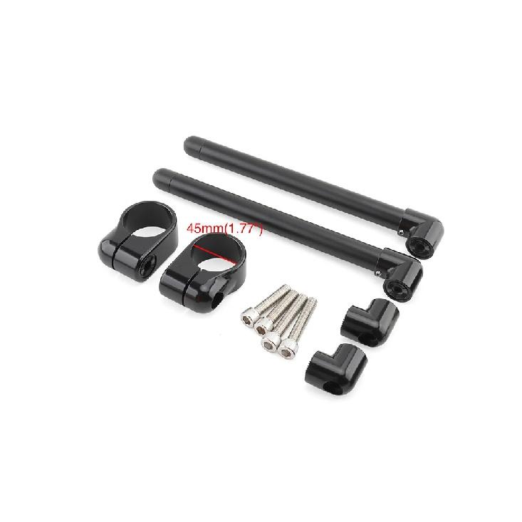 Motorcycle Black Handlebars Handle Bar Cafe Racer Split Clip On Ons Fork 35 37 39 45 49 50 52 58 MM Handle Bar Rised Riser Clamp