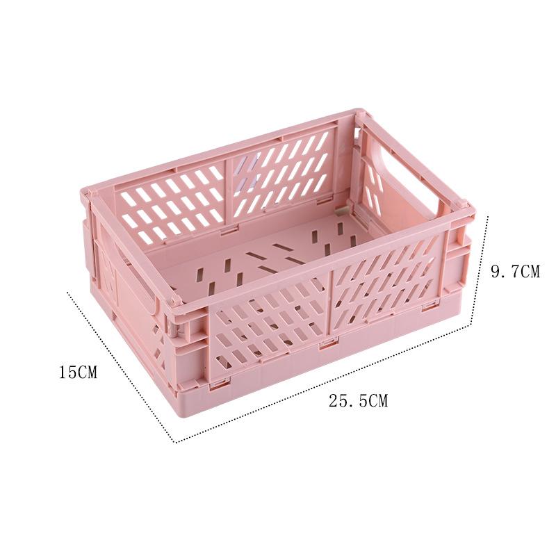 Carefully Selected Foldable Desktop Storage Basket - Plastic Hollow Design for Daily Home Use
