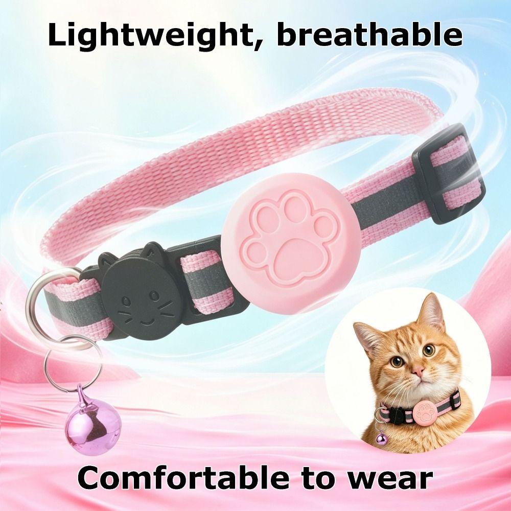 Adjustable Locator Holder Collar Reflective Strip Puppy Collar for AirTag Cat Puppies