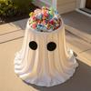 Hanging Ghost Decor Halloween Candy Bowl, Adjustable Height Large Holder, Trick or Spooky Yard Treat Standing Storage Dish for Porch Lawn Garden Prop