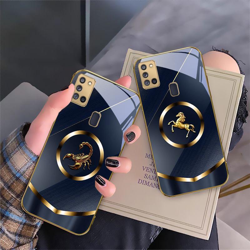 Роскошная голова тигра Для Samsung A 70 71 72 73 14 15 13 16 25 A26 31 32 33 34 35 50 51 52 53 54 55 56 Золотой стеклянный чехол для телефона