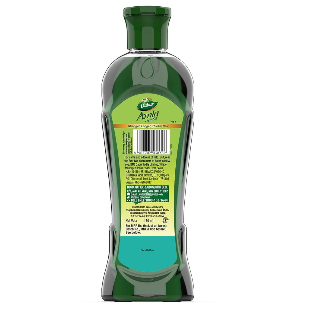 Dabur Масло для волос амла 180 мл | Питает кожу головы, уменьшает выпадение волос, укрепляет корни и способствует естественному росту длинных, густых, блестящих волос