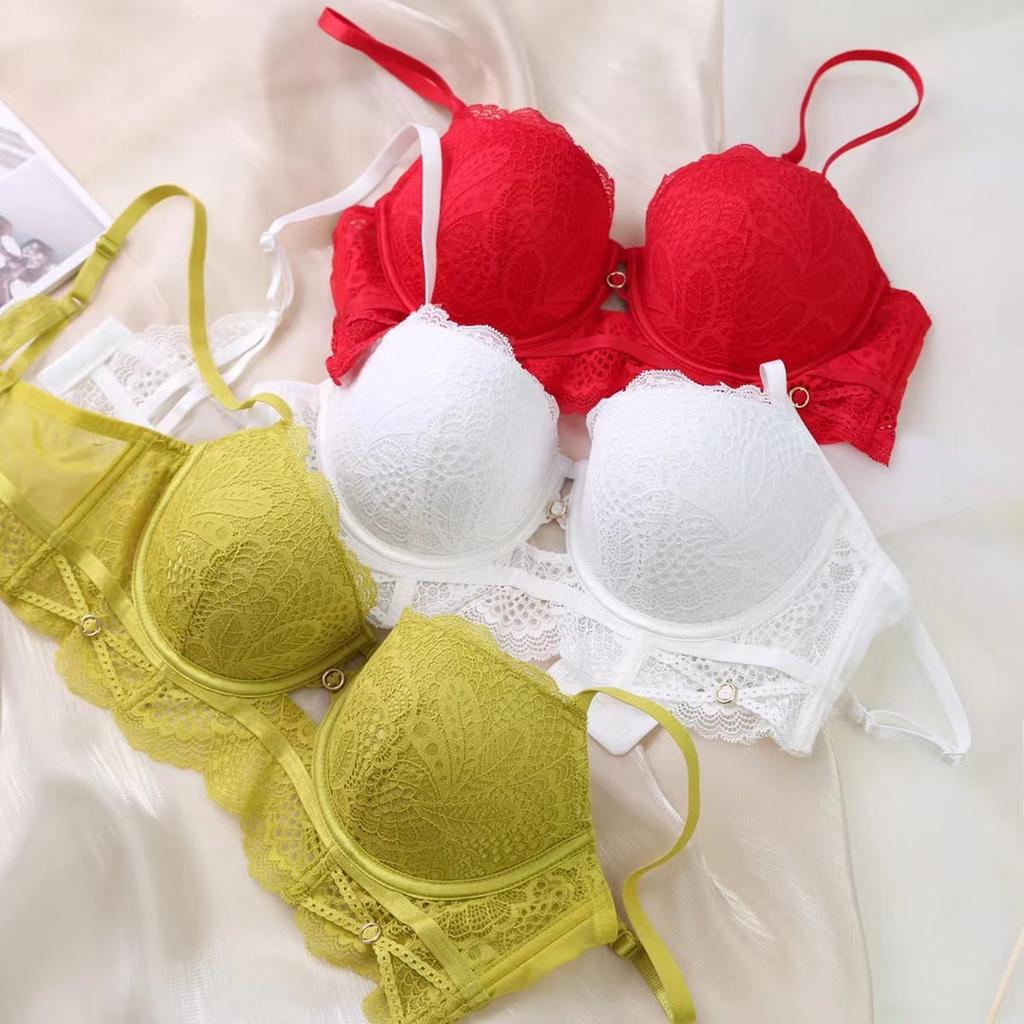 Clearance Sale Sexy Underwear French Small Breasts Gather Anti-Sagging Large Size Red Natal Year Lace Bra