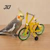 Bird Intelligence Toy Training Bike Toy, Interactive Bicycle Exercise Enrichment Anti Chew Educational for Lovebird Conures Parakeet Cockatiel