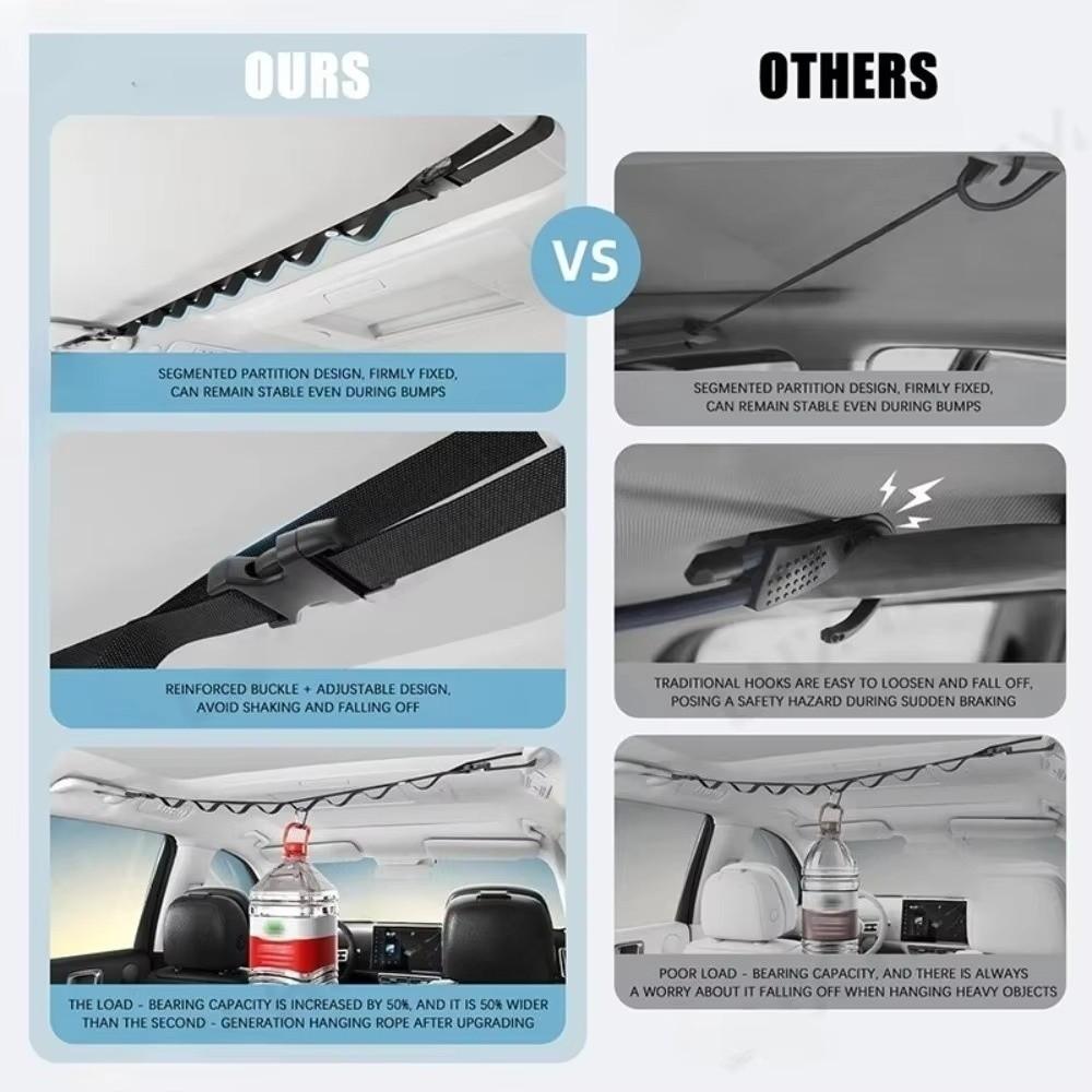 10KG Bearing Capacity Car Clothesline Rope Design Clothes Storage Hanger Car Interior Use