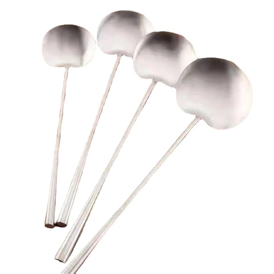 Кухонная ложка из нержавеющей стали 304, пищевые суповые ложки, бытовая посуда для шеф-поваров, кухонные принадлежности с длинной ручкой, для жарки во фритюре