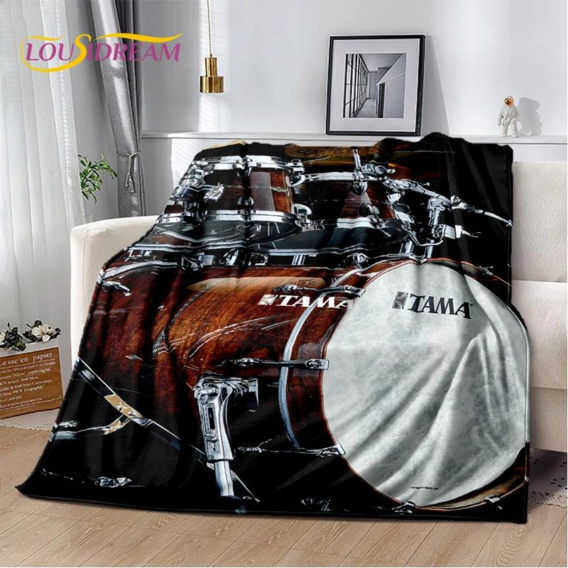 3D Music Instruments TAMA Drum Kit Drum Set Blanket,Soft Throw Blanket for Home Bedroom Bed Sofa Picnic Travel Office Cover Gift