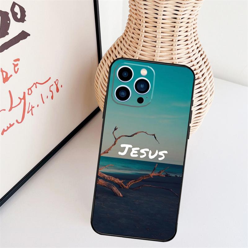 Стих из Христианской Библии Чехол для телефона с изображением Иисуса для iPhone 17 Pro Max 16 15 11 13 12 14 Pro Max mini 15 16 Plus 16e 17 Air Cover
