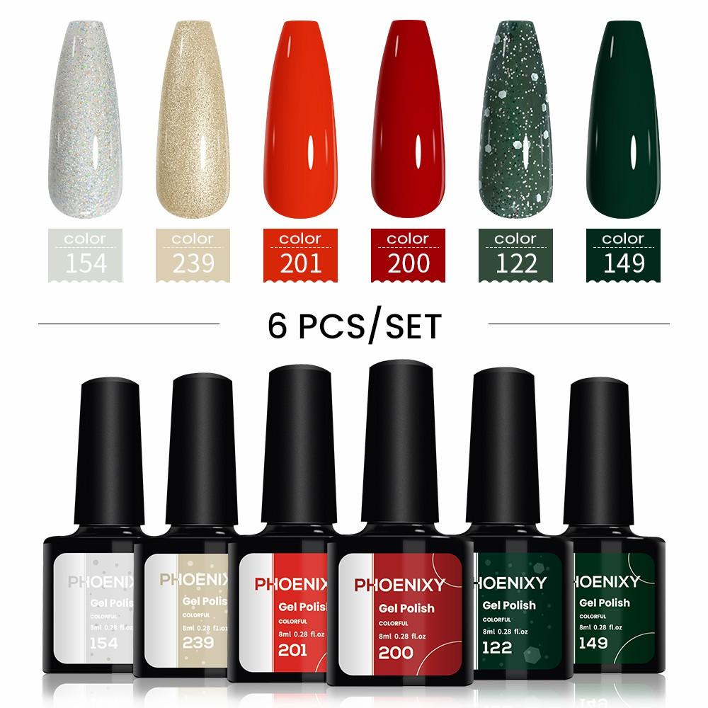 PHOENIXY 6/10/12/13/18/20 шт., набор цветных гель-лаков для ногтей, набор гелей для замачивания с чистым цветом для дизайна ногтей, стартовый набор для начинающих, сделай сам дома