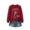 Womens Casual Printed Pullover Sweatshirt - Fashionable All-match Long Sleeve Top