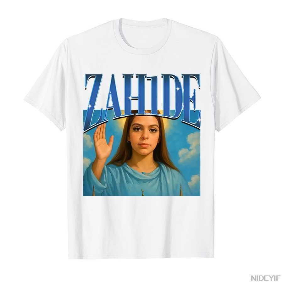 Zahide Merch Футболка для унисекс Женщин Хип-хоп Уличная Оверсайз Zah1de 100% Хлопок Футболка ZH10