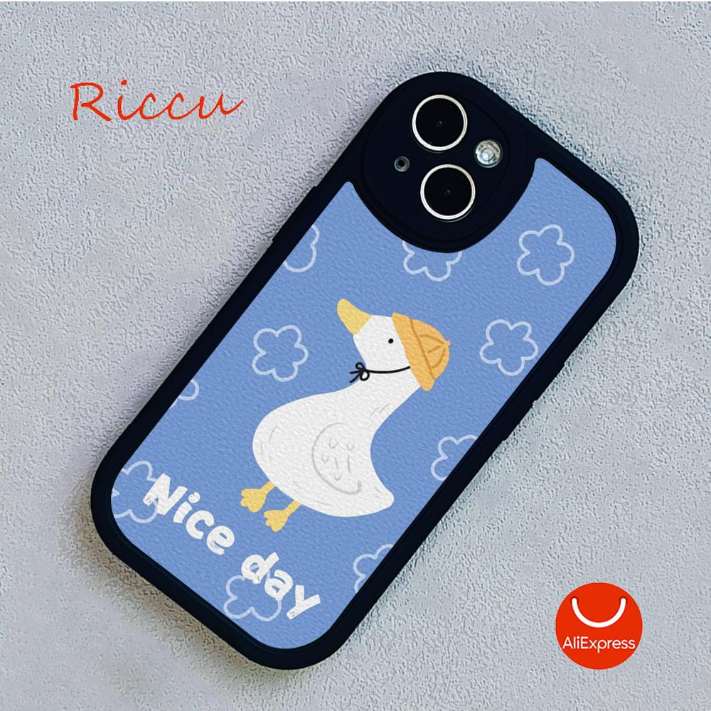 Чехол для телефона с масляной живописью и мультяшной уткой для Iphone 14 13 11 12 Pro MAX 13 12 MiNi 7 8plus 14 13 11PRO X XS 12 11 XR Чехлы из овечьей кожи