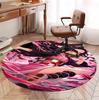 Demon Slayer Pattern Round Rug, Indoor/Outdoor Mat, for Picnic, Gameroom, Bedroom, Office, Living Room, Home Decor Carpet, Birthday Gift