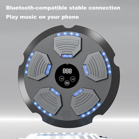 Музыкальный боксерский тренажер Настенный Bluetooth-совместимый электронный смарт-светодиодный боксерский тренировочный мишень для бокса Оборудование для тренировок в домашнем спортзале