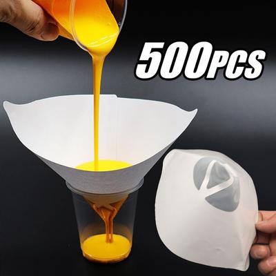 Одноразовая воронка для автомобильной краски, сетчатый бумажный фильтр для распыления краски на автомобиль, мотоцикл, конический нейлоновый микронный бумажный фильтр для краски