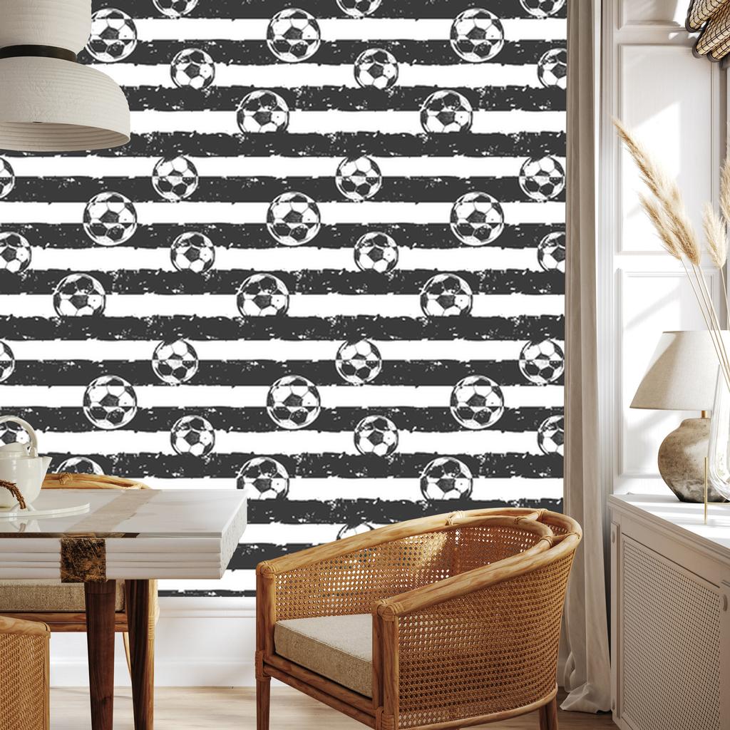 Football wallpaper with stripes for living room and bedroom 50x1000
