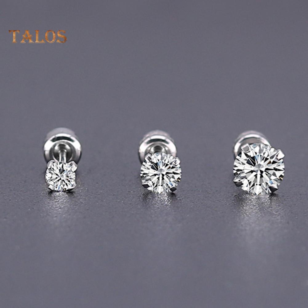 TJ унисекс круглые серьги-гвоздики с кубическим цирконием из титановой стали, ювелирные изделия, подарок