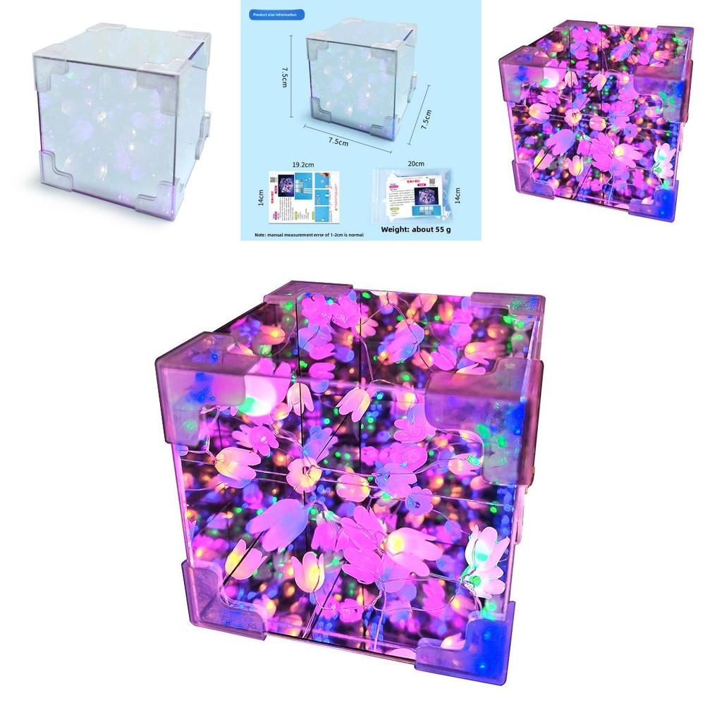 Сборка вручную Зеркало Цветок тюльпана Море Кубик Рубика Ночник Набор игрушек-пазлов для развития мозга