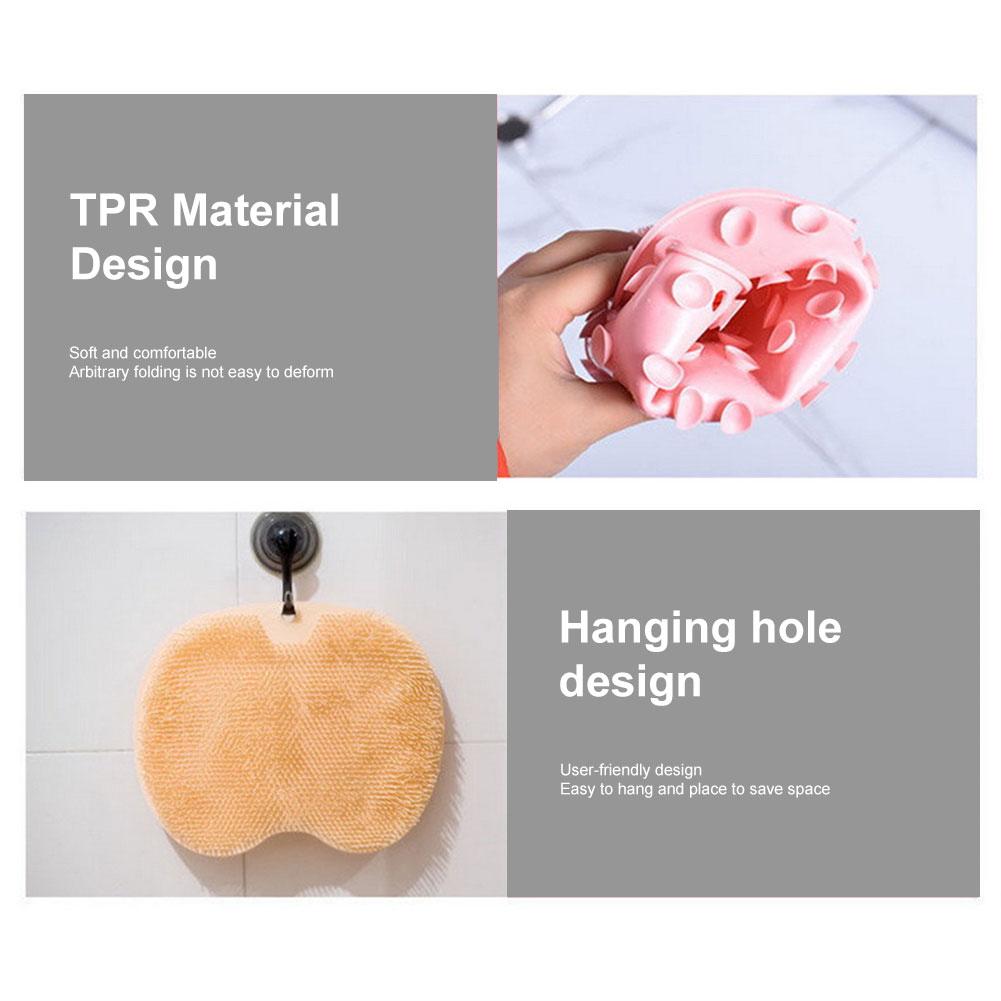 Силиконовая щетка для массажа спины, нескользящая подушечка для мытья ног, массажный коврик для душа с присоской, массажная подушечка для ванны, отшелушивающая щетка для ног