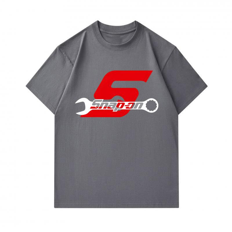 Men's 100% Cotton Crew Neck Short Sleeve T-Shirt, Stylish Letter and Wrench Print Casual Comfortable Loose Fit Tee for Daily Outdoor Wear, Lightweight