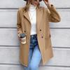 Autumn Mid Long Solid Casual Loose Women Jacket Double Breasted Formal Office Jackets for Women Fashion Winter Pockets Notched Ladies Coat 24899