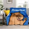 1PC Custom Name Groundhog Celebration outdooor Flannel blankets Throw Blanket All-Season Throw Gift Bedspread for Couch, Bed, Camping Holiday Birthday