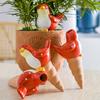 4 Pcs Bird Shaped Self-Watering Spikes Terracotta Clay Plant Watering Globes Planter Pot Insert Automatic Waterer for Garden Balcony