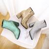 Sequin Bling Short Booties Womens Round Toe High Heels Glitter Silver Gold Green Ankle Boots Party Shoes Female Autumn New 33-43
