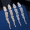 Циркон Полностью Бриллиантовые Серьги с Бахромой Вечеринка День Рождения Темперамент Длинные Серьги