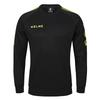 Kelme Men's Knitted Crew Neck Football Sweatshirt, Pullover Long Sleeve, Soccer Uniform, Spring and Autumn Training Wear, Black, Size 3XL