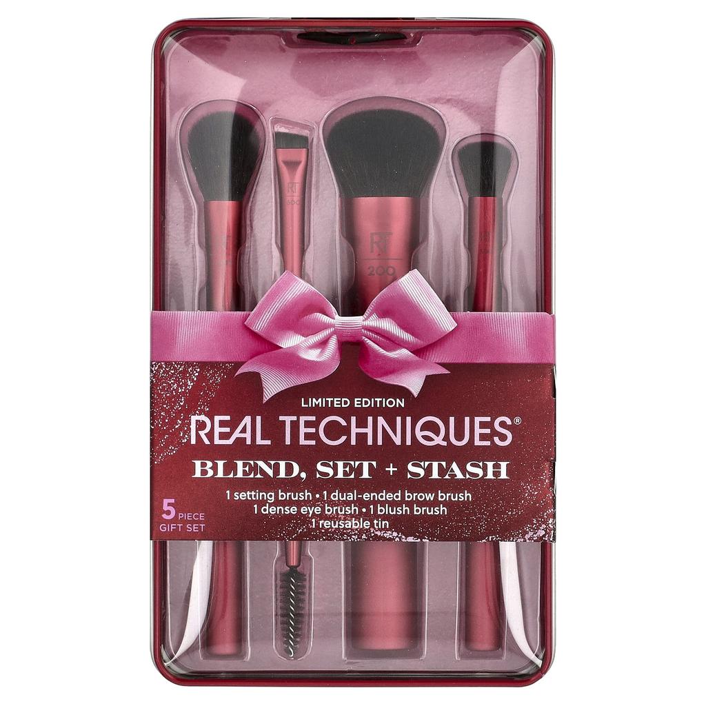 Real Techniques Blending Set + Storage Brush Set, 5-Piece Set