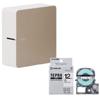 Лента Kingjim Label Printer PRO бежевая специальная лента SS12K совместима с [Корпус + комплект] смартфон/планшет - "Tepra" SR-MK1 + Android/iOS