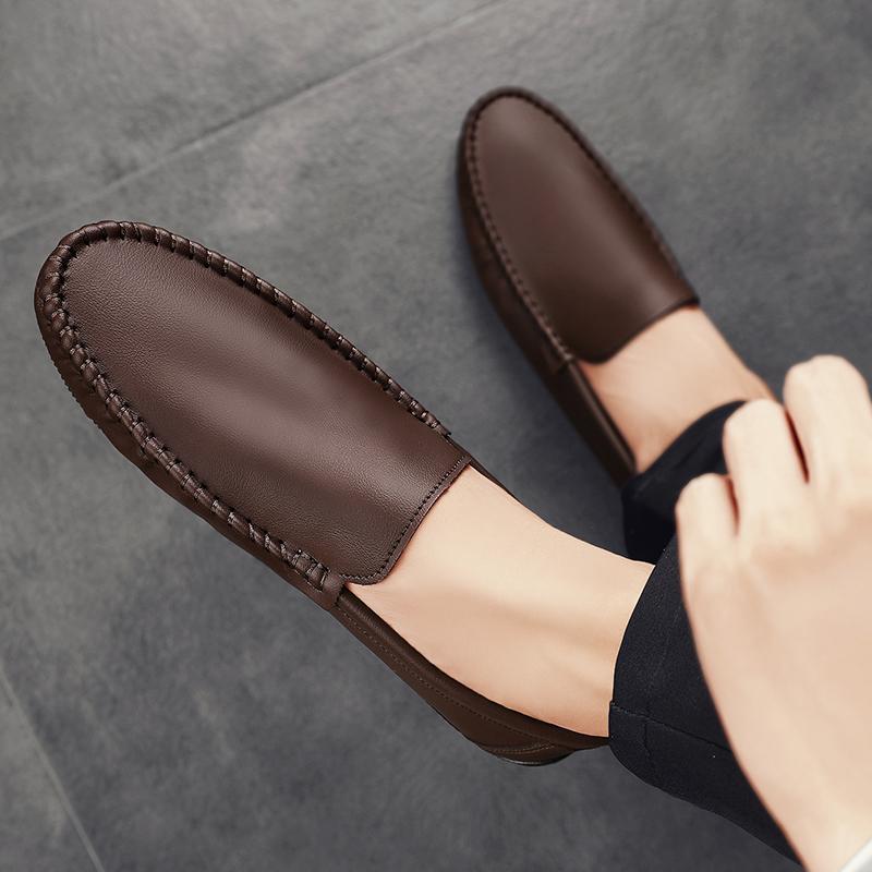 Men Driving Shoes Fashion Leather Casual Shoes Men Loafers Leisure Walk Moccasins Business Male Flats Minimalist Shoes for Men