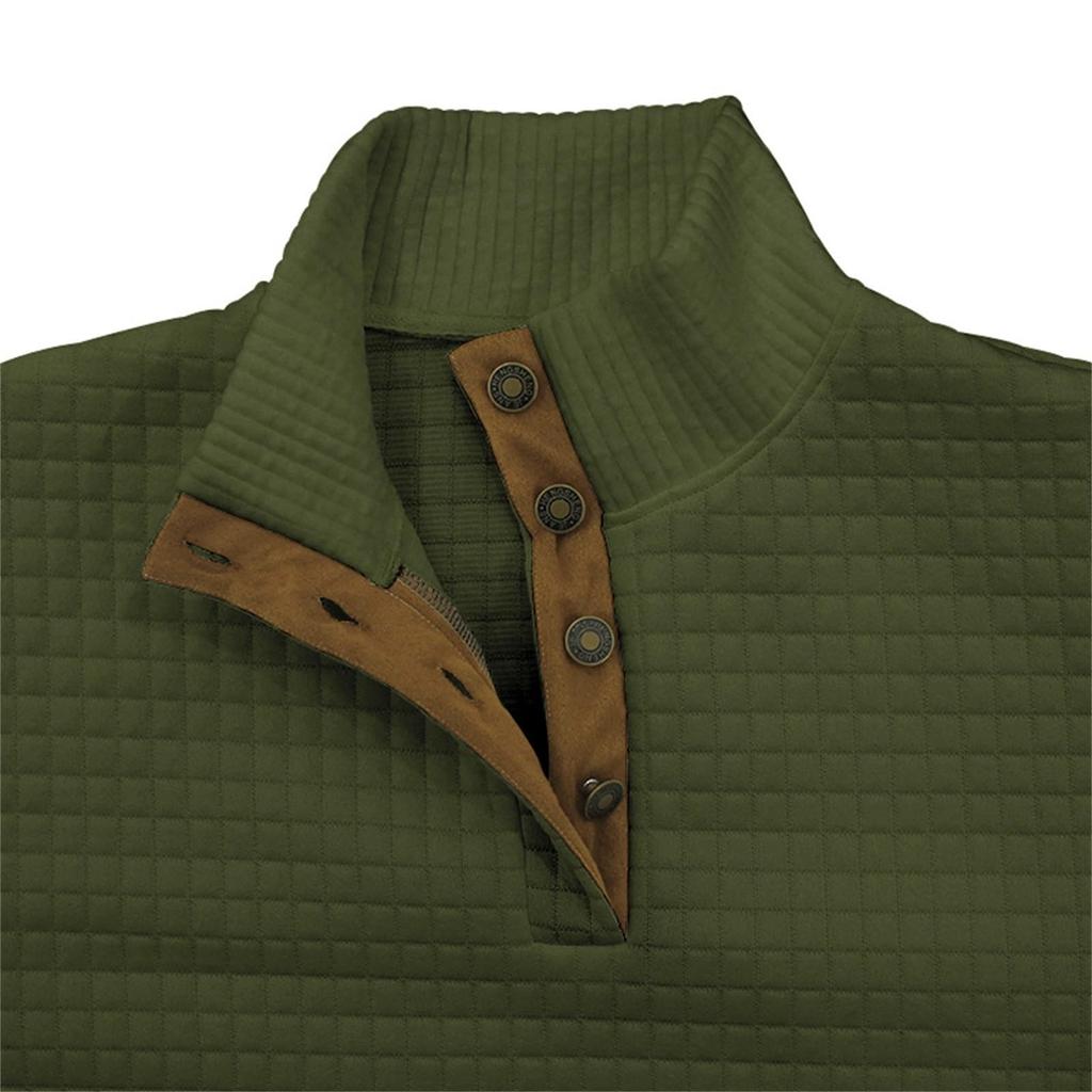 Мужской свитшот без капюшона, повседневный, свободного кроя, цветной, с длинным рукавом, с воротником-стойкой на пуговицах, для комфорта и зимы