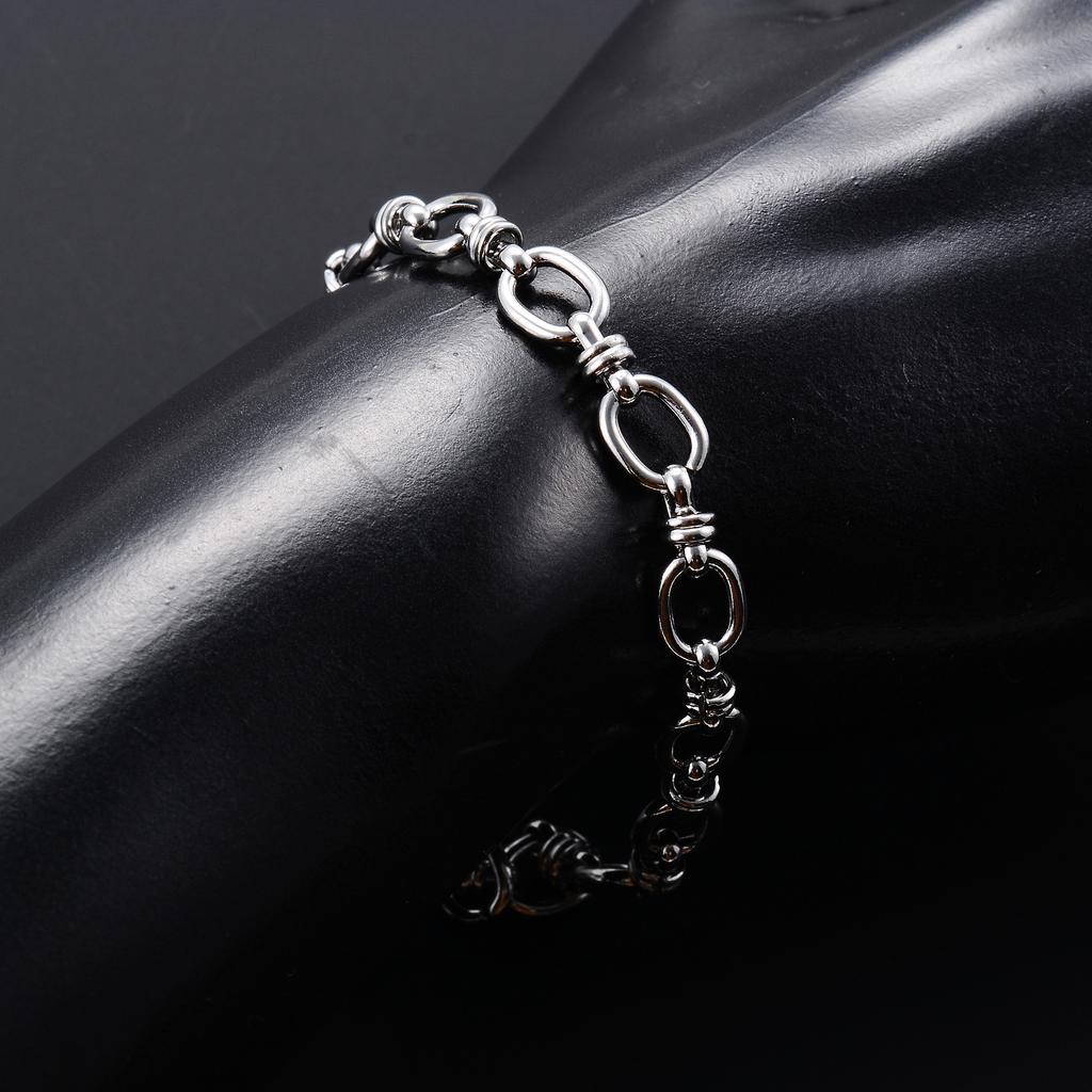 6.5mm Punk Handmade Stainless Steel Bracelet Link Oval Chain for Women Men Rock Boy Hand Chain Wristband Anklets Metal Jewelry