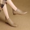 Модные новые осенние женские ботинки из натуральной кожи, повседневные короткие ботинки для женщин, модные ботинки на низком каблуке, женская обувь, лаконичные ботильоны