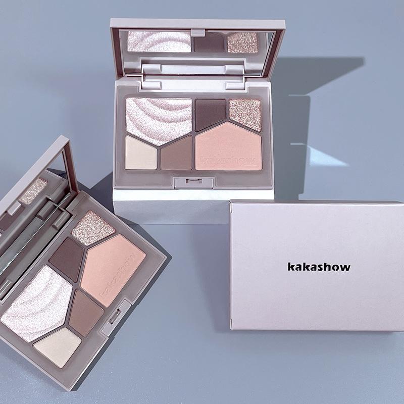Light Shadow Star River Шестицветная палитра теней для век Матовый землистый цвет Дымчатого макияжа Румяна для фиксации Универсальная палитра для начинающих