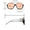 Women's Oversized Square Metal Frame Fashion Glasses - Lightweight PC Lenses for Beach Travel Outdoor