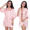 Женские сексуальные пижамы атласные пижамы свободные удобные однотонные кимоно халат платье ночная рубашка халат