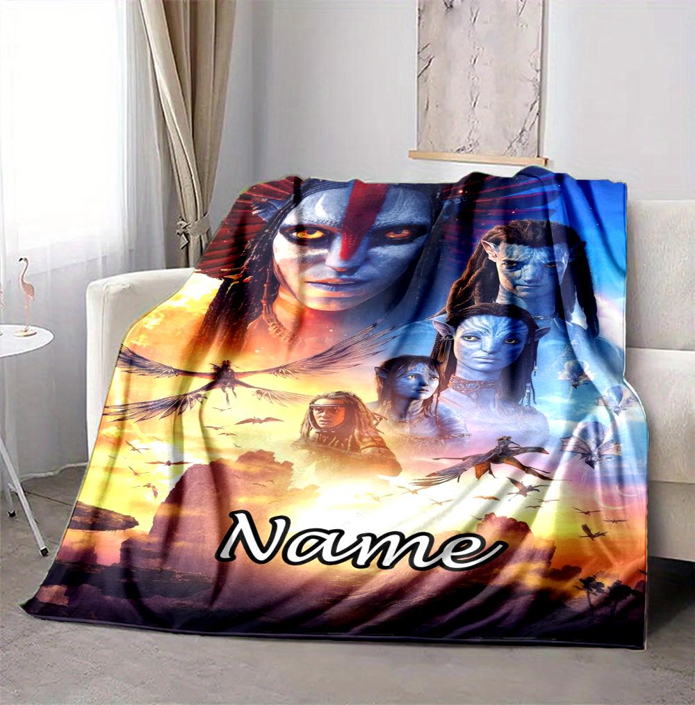 Custom Name Avatar World Flannel Blanket Throw Blanket Soft Warm Sofa Bed Decor Unique Gift