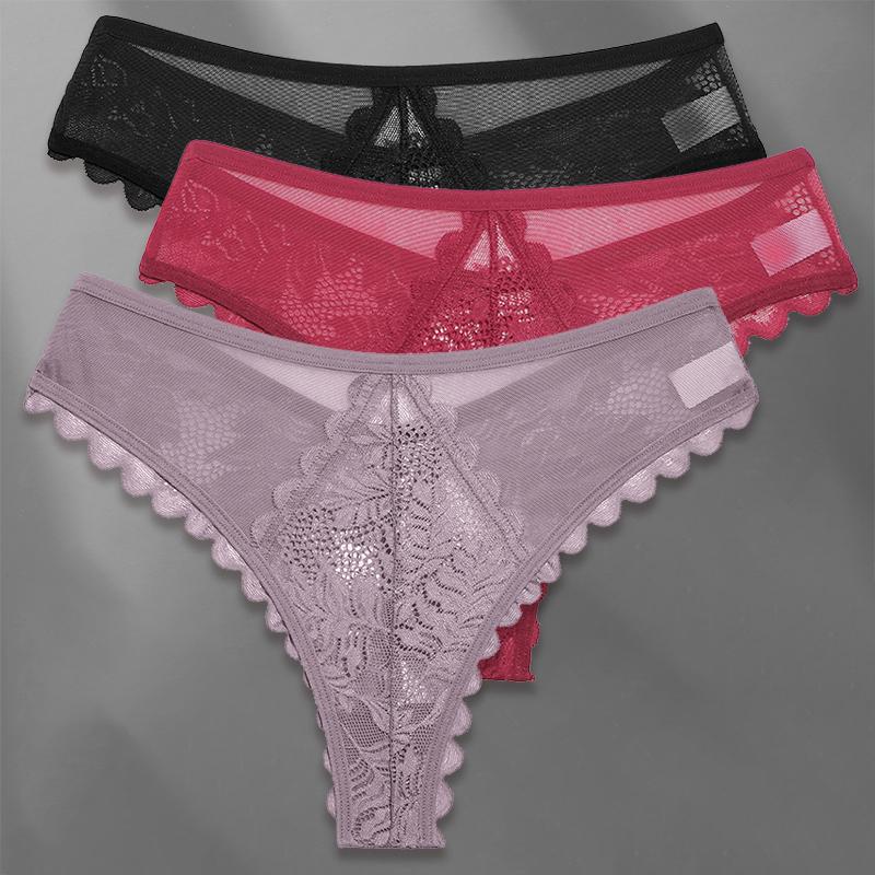 3 шт./компл. женские сетчатые кружевные трусики сексуальные S-XL перспективные стринги для девочек мягкое нижнее белье трусики нижнее белье Femme Intimates
