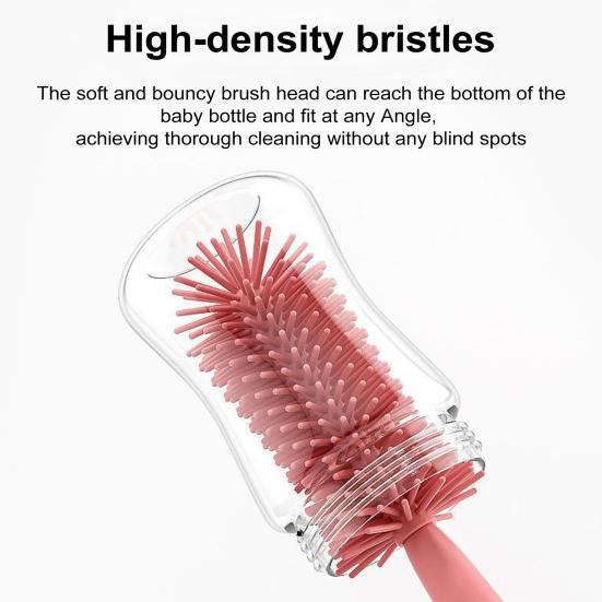 Yousheng 3 шт./набор Щетки для детских бутылочек Силиконовые Нейлоновые щетинки 360 градусов Глубокая очистка Щетка для чашек с держателем в форме кролика