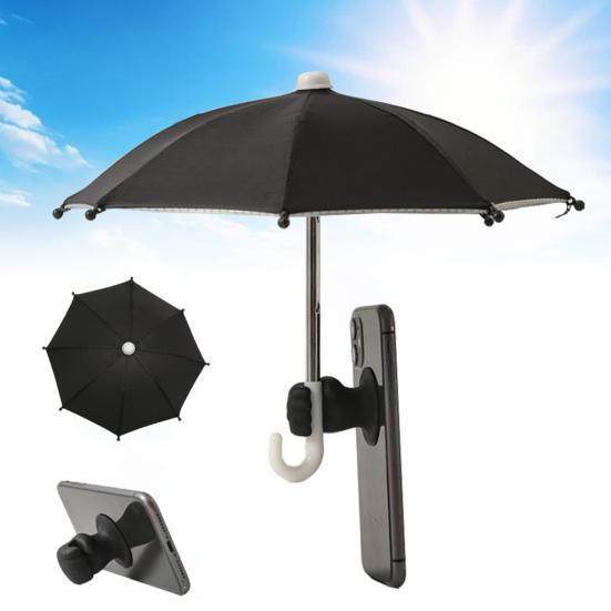 Yousheng Phone Umbrella with Fist Suction Cup UV Protection Universal Mini Windproof Sun Shade Mobile Phone Umbrella Phone Accessories