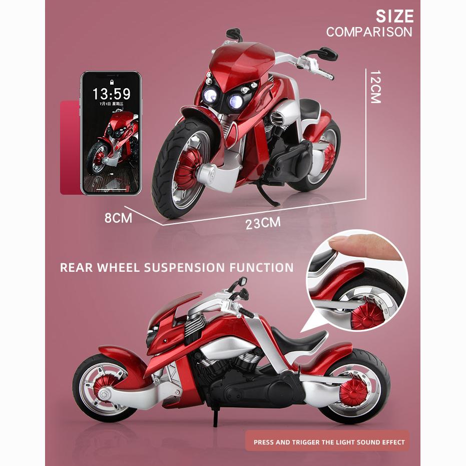 1:12 Scale Tyrannosaurus Rex V-REX Alloy Racing Motorcycles Model, with Simulation Street Motorcycle Model Collection