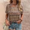 Boho Harajuku Women's T-Shirt Graphic Print Summer Short Sleeve Casual Tops Street Fashion V Neck T-Shirt Female Clothing T-Shirts Women’s