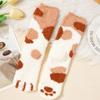 Women's Cute Cat Paw Socks Winter Thickened Coral Velvet Socks Soft Mid-calf Socks
